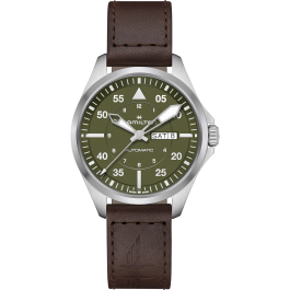 Khaki Aviation Pilot Day Date Auto | H64635560