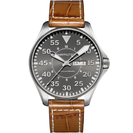 waarheid Toeschouwer Inheems Khaki Aviation Pilot Day Date Automatic Watch - H64715885 | Hamilton Watch