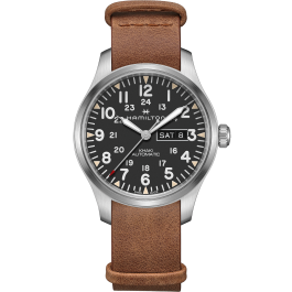 Hamilton khaki field mechanical leather strap sale