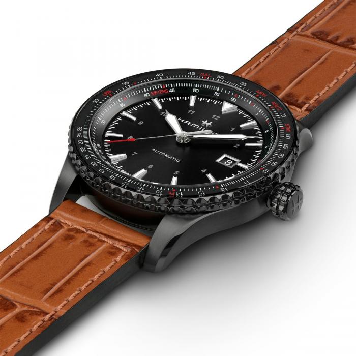 Khaki Aviation Converter Auto 42mm - Steel black PVD case with