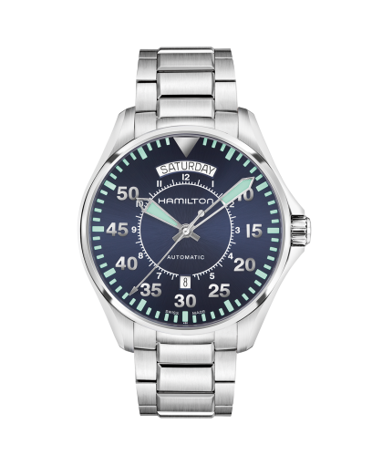 Khaki Aviation Pilot Day Date Auto Hamilton Watch H64635140 Hamilton Watch