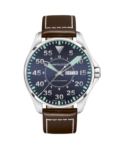 Khaki Aviation Pilot Day Date Auto Dial color Grey H64715885 Hamilton Watch