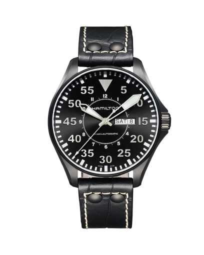 Khaki Aviation Pilot Day Date Auto - Dial color:Grey - H64715885 | Hamilton  Watch