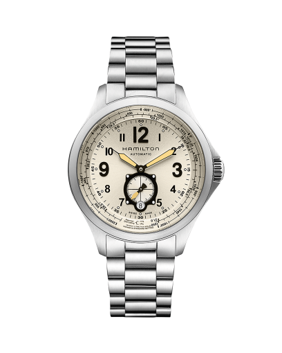 カーキ アビエーション Khaki QNE Auto - ダイヤルカラー:ベージュ - H76655723 | Hamilton Watch