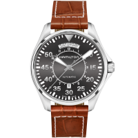 カーキ アビエーション Pilot Day Date Auto - ダイヤルカラー:ブラック - H64615135 | Hamilton Watch