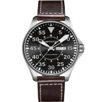 カーキ アビエーション Pilot Day Date Auto - ダイヤルカラー:ブラック - H64715135 | Hamilton Watch