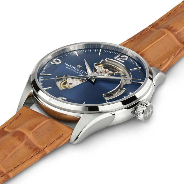 Jazzmaster Open Heart Auto - Dial color:Blue - H32705541 | Hamilton Watch