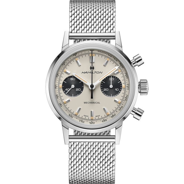 American Classic Intra-Matic Chronograph H - Dial color:White - H38429110 |  Hamilton Watch