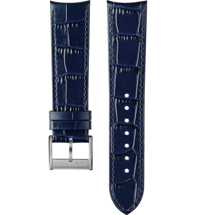 Navy blue leather strap sale