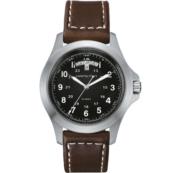 Khaki Field King Quartz - Dial color:Black - H64451533 | Hamilton Watch