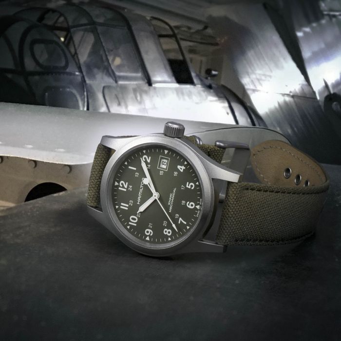 Khaki Field Mechanical - Dial color:Green - H69439363 | Hamilton Watch