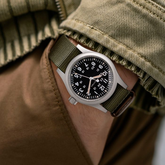 Hamilton khaki field mechanical steel bracelet sale