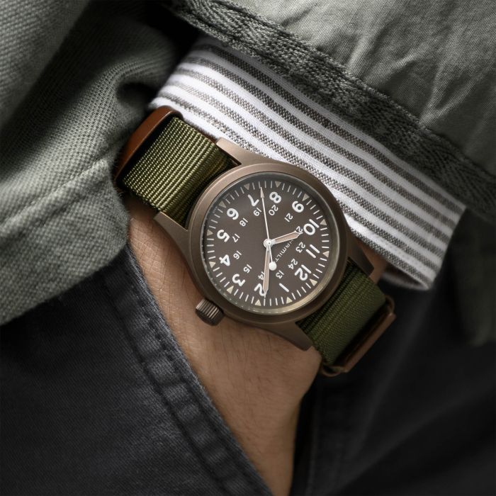 Khaki Field Mechanical - Dial color:Green - H69449961 | Hamilton Watch