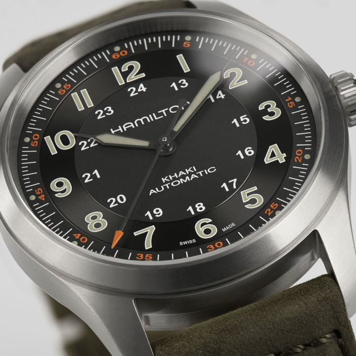 Khaki Field Titanium Auto - Dial color:Black - H70205830 | Hamilton Watch