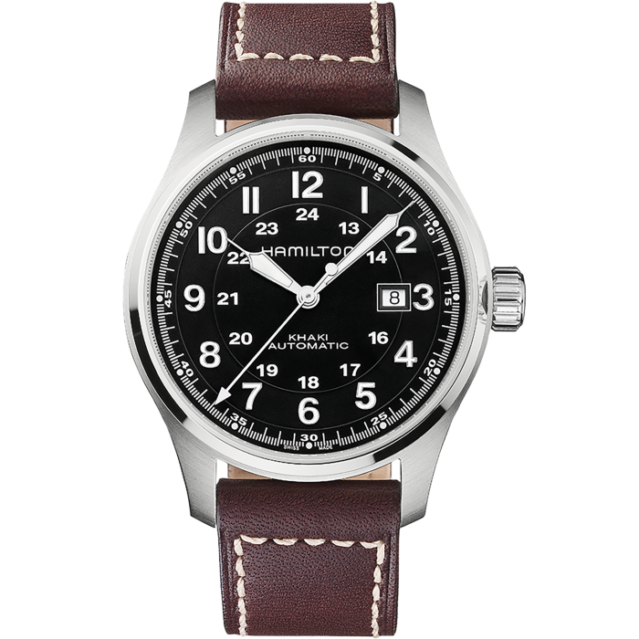 Khaki Field Auto Dial color Black H70625533 Hamilton Watch