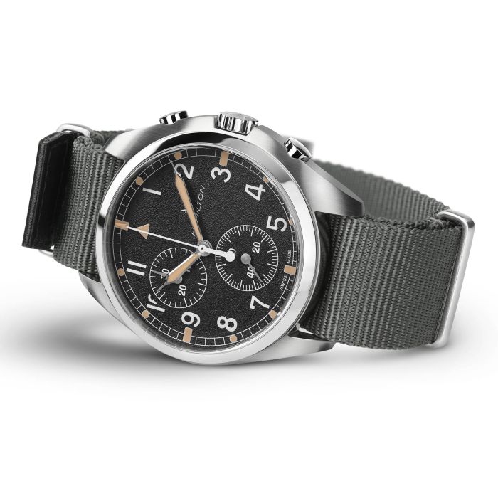 Khaki Aviation Pilot Pioneer Chrono Quartz - Dial color:Black - H76522931 | Hamilton  Watch