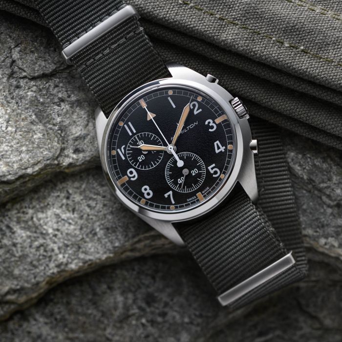 カーキ アビエーション Pilot Pioneer Chrono Quartz - ダイヤルカラー:ブラック - H76522931 |  Hamilton Watch