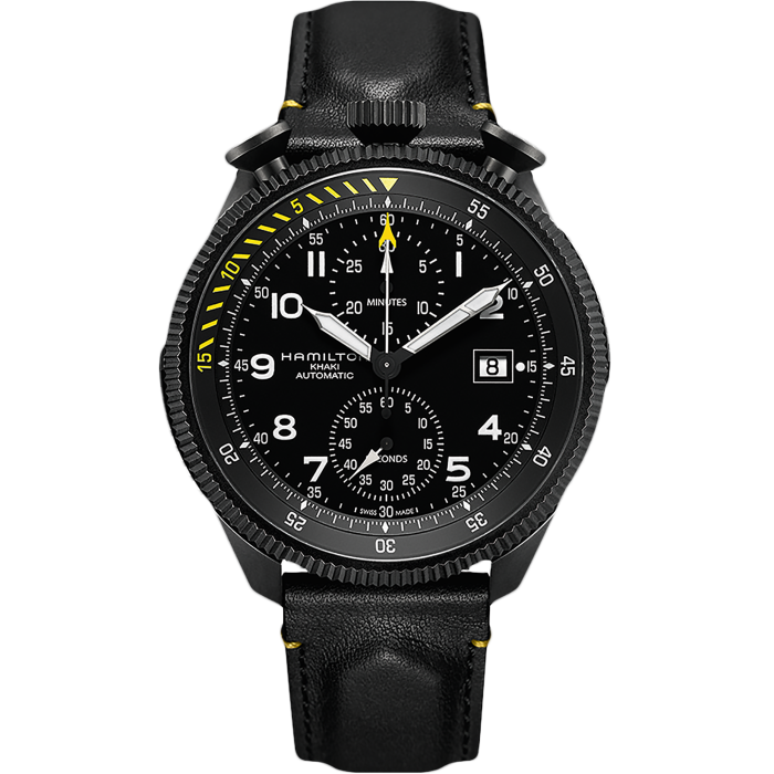 カーキ アビエーション Takeoff Auto Chrono - ダイヤルカラー:ブラック - H76786733 | Hamilton Watch