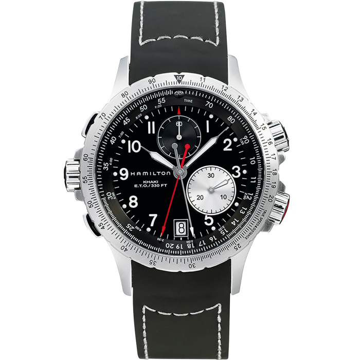 Khaki Aviation ETO Chrono Quartz - Dial color:Black - H77612333 | Hamilton  Watch