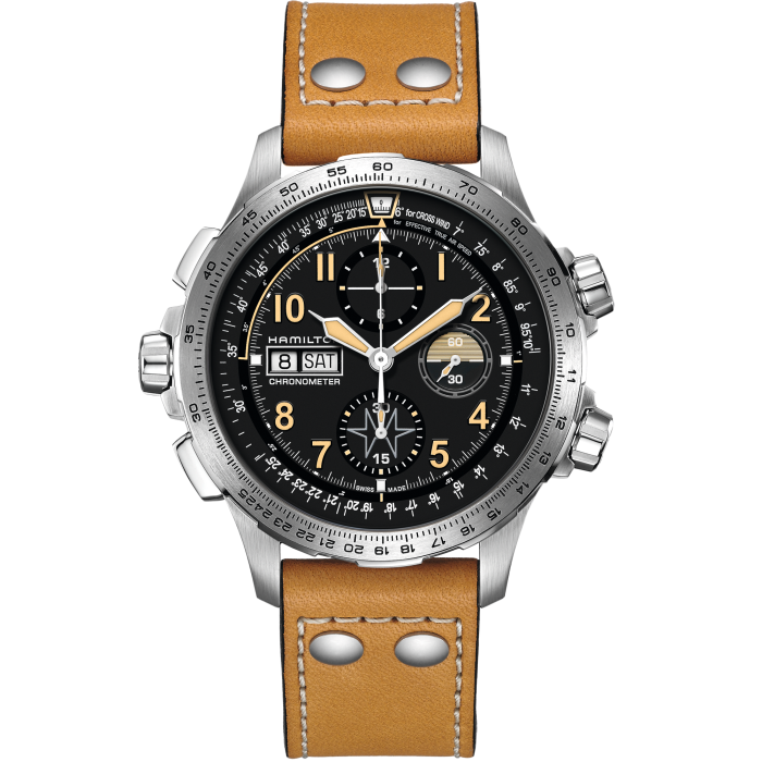 Khaki Aviation X-WIND DAY DATE AUTO CHRONO - Dial color:Black ...