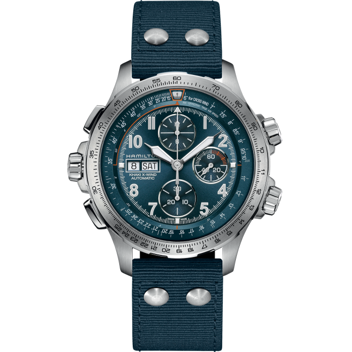 カーキ アビエーション X-Wind Auto Chrono - ダイヤルカラー:ブルー - H77906940 | Hamilton Watch