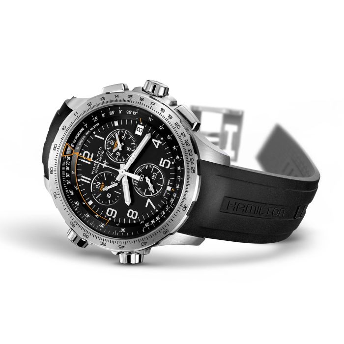 Khaki Aviation X-Wind GMT Chrono Quartz - Dial color:Black - H77912335 |  Hamilton Watch