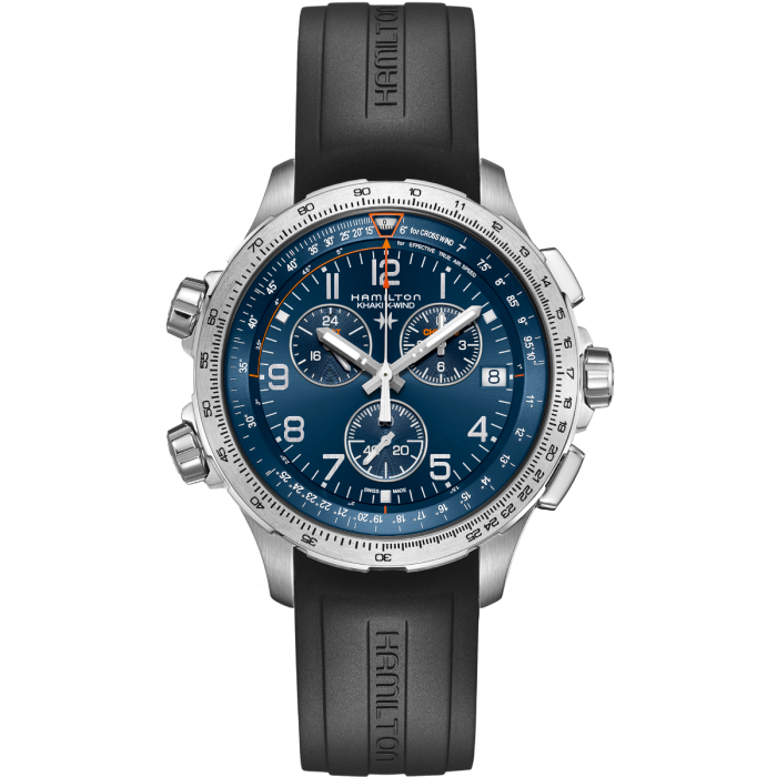 Khaki Aviation X-Wind GMT Chrono Quartz - Dial color:Blue - H77922341 |  Hamilton Watch