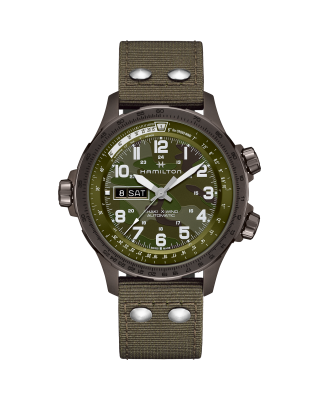 Khaki Aviation X-Wind Auto Chrono 45mm - Steel sandstorm beige PVD