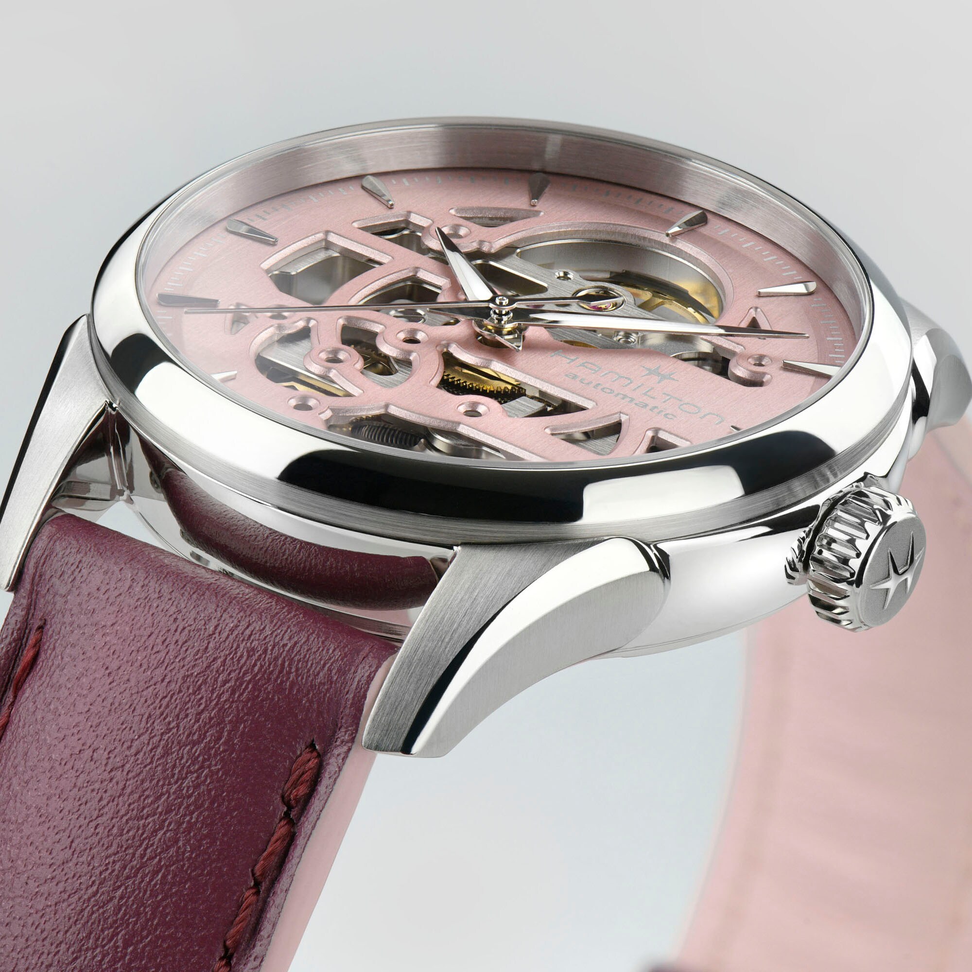 Hamilton jazzmaster open deals heart rose gold