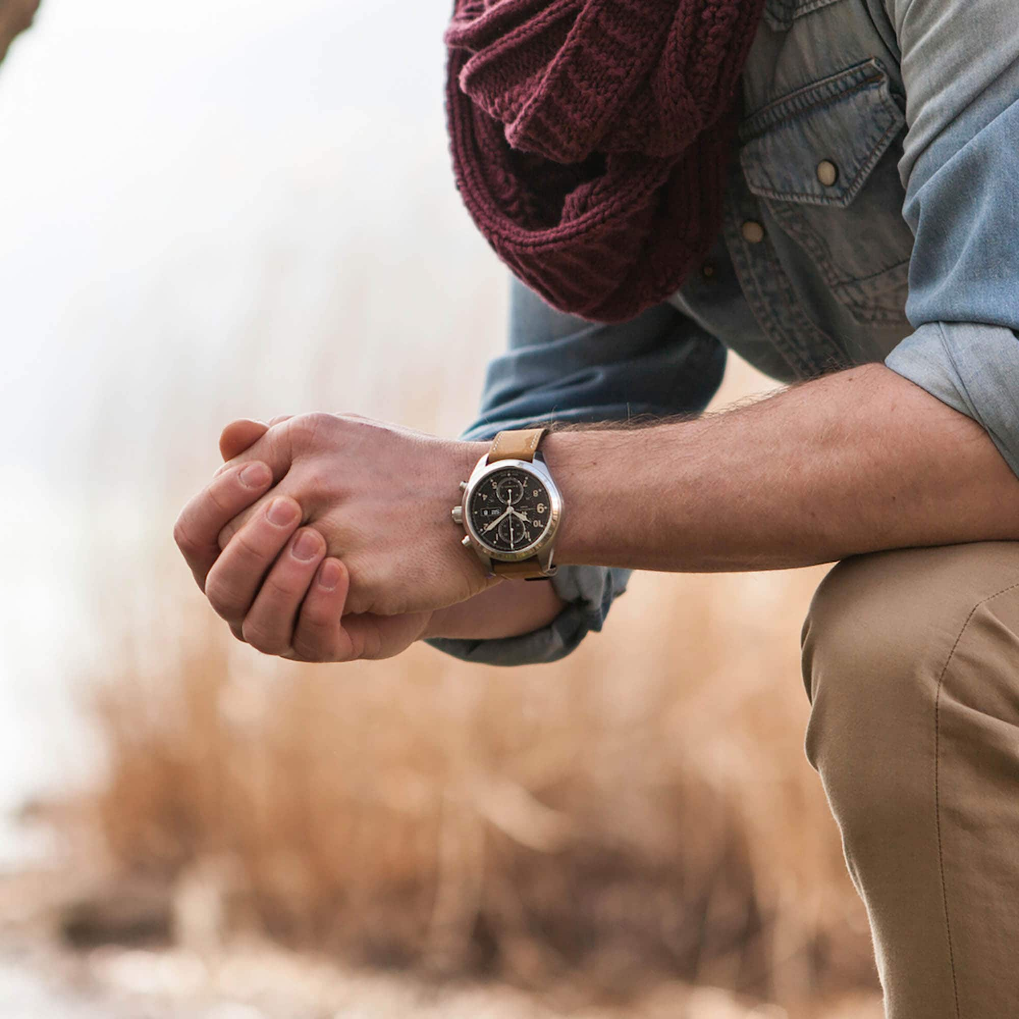 Khaki field auto on sale chrono full black