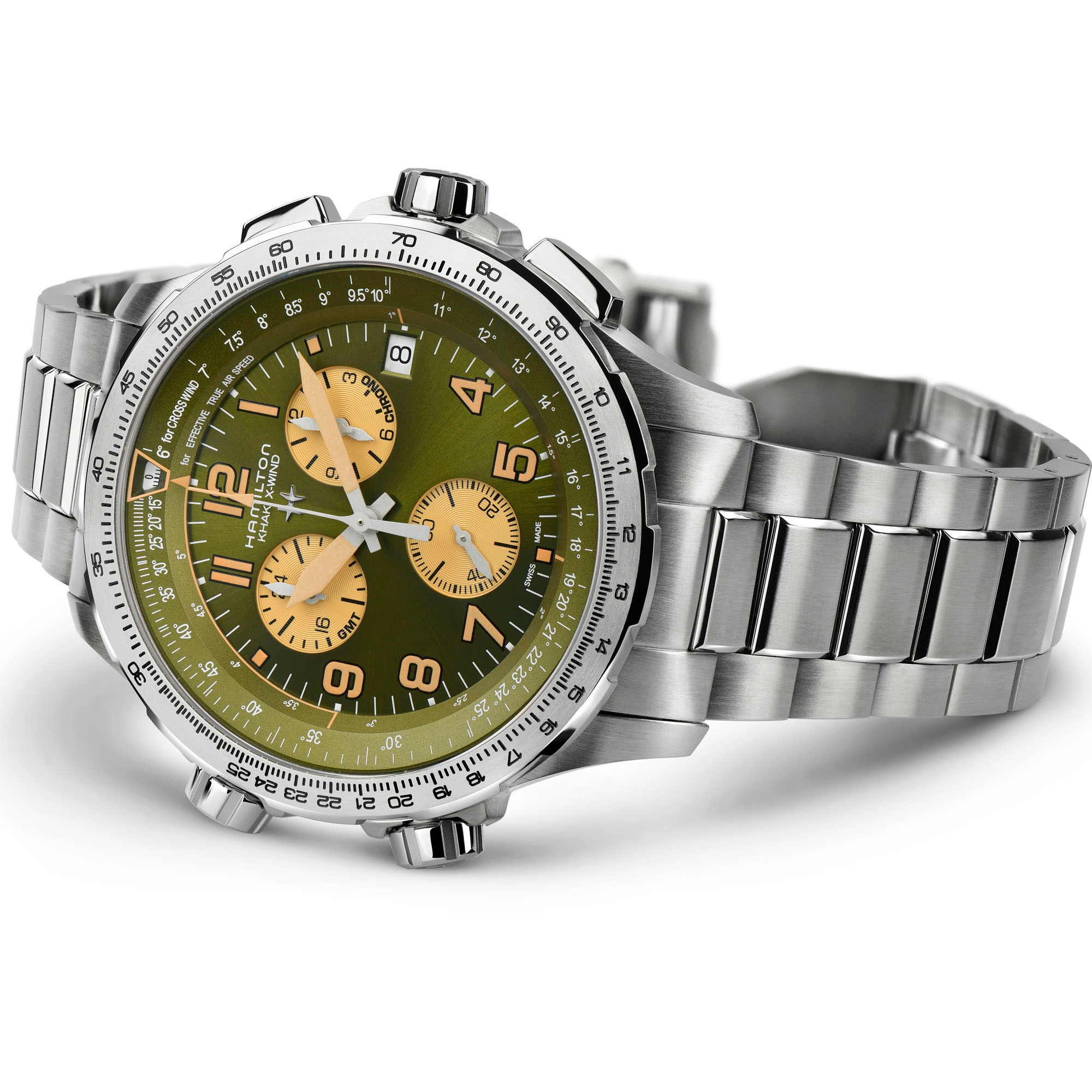 ハミルトン HAMILTON 腕時計 メンズ H77922341 カーキ アヴィエーション X-ウィンド GMT クロノグラフ クオーツ 46mm クオーツ（G10.962） ブルーxブラック アナログ表示